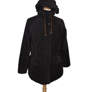 Vintage Salomon Corduroy Hooded Jacket Women’s L Embroidered Ski Snow Parka